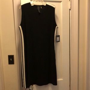 NWT Norma Kamali Black Engine Stripe Dress